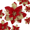 Best Christmas Flower Ornaments with Glitter Silk 22pcs | Buy Online at Furniture Things Australia