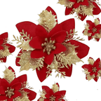 Best Christmas Flower Ornaments with Glitter Silk 22pcs | Buy Online at Furniture Things Australia