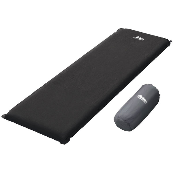 Black Self Inflating Single Mattress for Camping and Travel