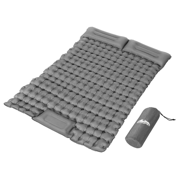 Self Inflating Double Camping Mattress with Pillow and Storage Bag