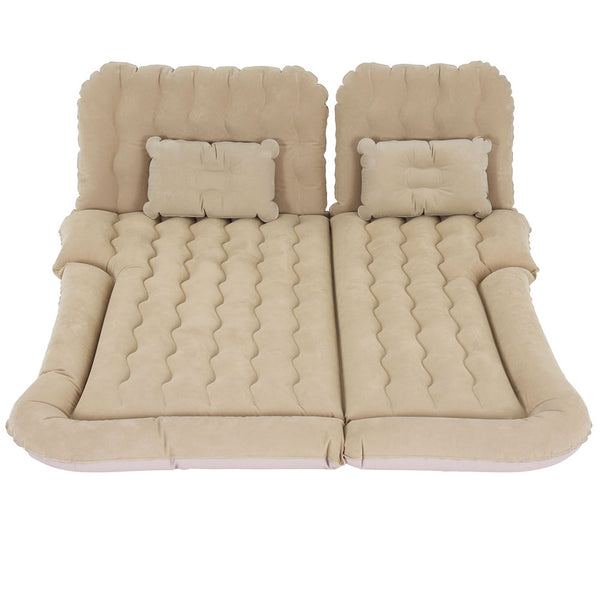 Beige Inflatable Car Mattress for SUV Camping and Travel