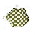 Ceramic Plate Nordic Chessboard Black White Tray
