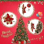 Best Christmas Flower Ornaments with Glitter Silk 22pcs | Buy Online at Furniture Things Australia