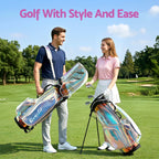 Everfit Golf Stand Bag Lightweight Carry Bag Dual Strap Club Divider Holographic