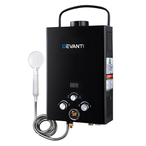 Portable LPG Gas Water Heater with Pump for Outdoor Use