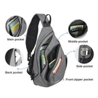 Sling Bag Crossbody Water-Repellent USB Travel