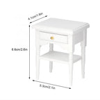 Dollhouse Bedside Table with Wooden Miniature Furniture
