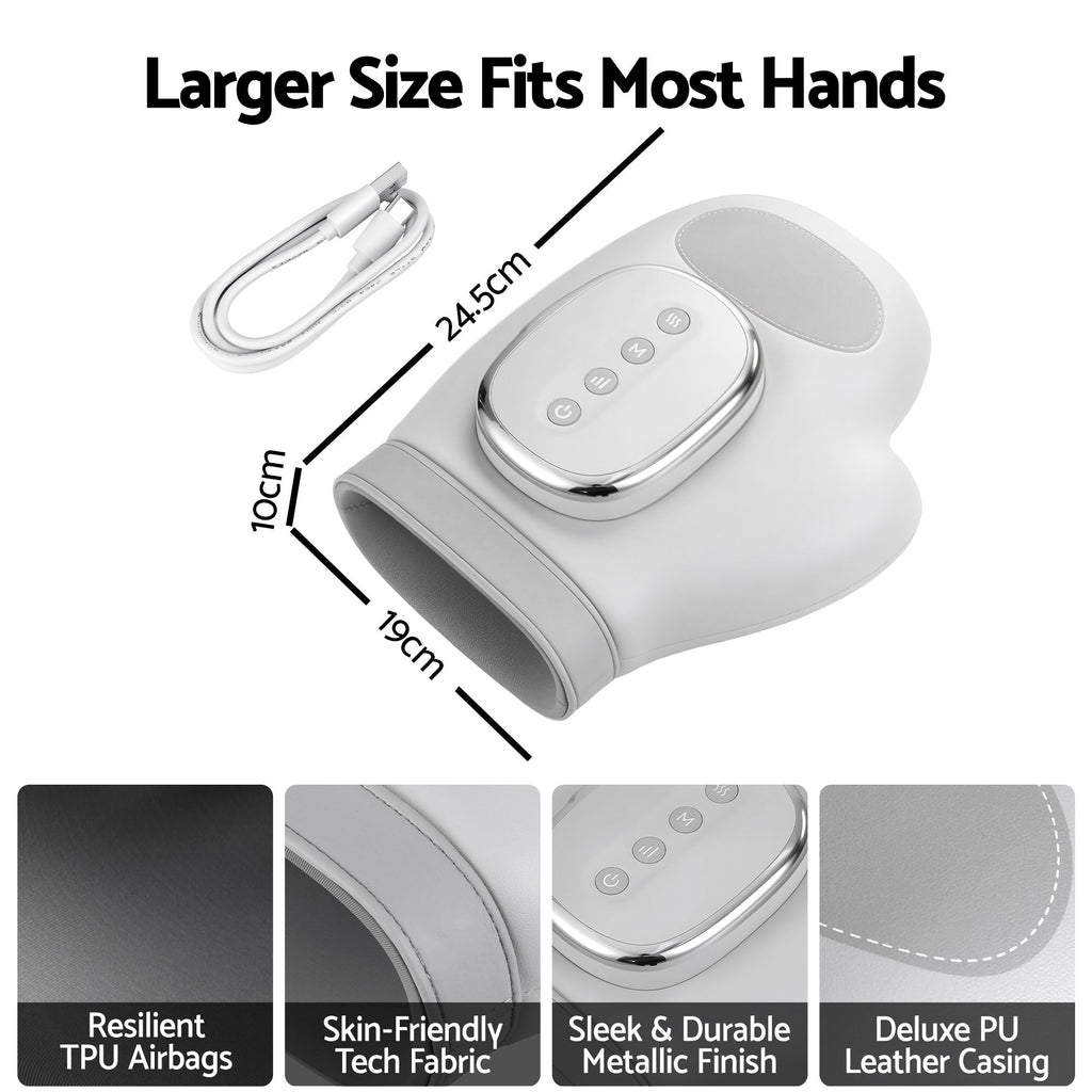 Livemor Hand Massager with Heat and Compression for Arthritis Carpal Tunnel | Large Hand Chamber Fits Left or Right Hand, with 5 Compression Levels, 3 Modes, and 3 Heat Levels, Gift for Women Men