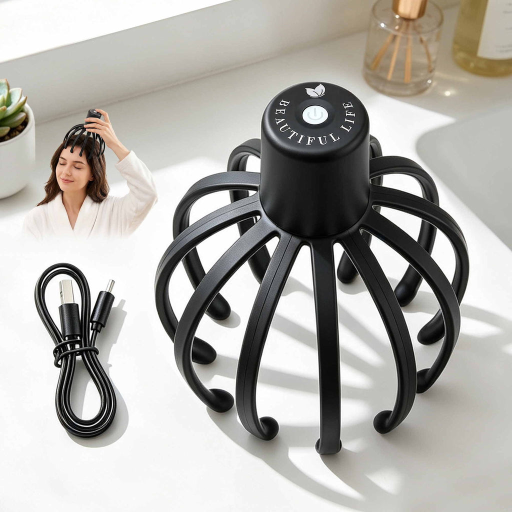 Livemor Head Massager Scalp Electric with 3 Modes, 360 Degree Head Massager Cordless Portable, Head Scratcher for Stress Relax
