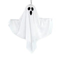 Hanging ghost decoration with dimensions on a white background