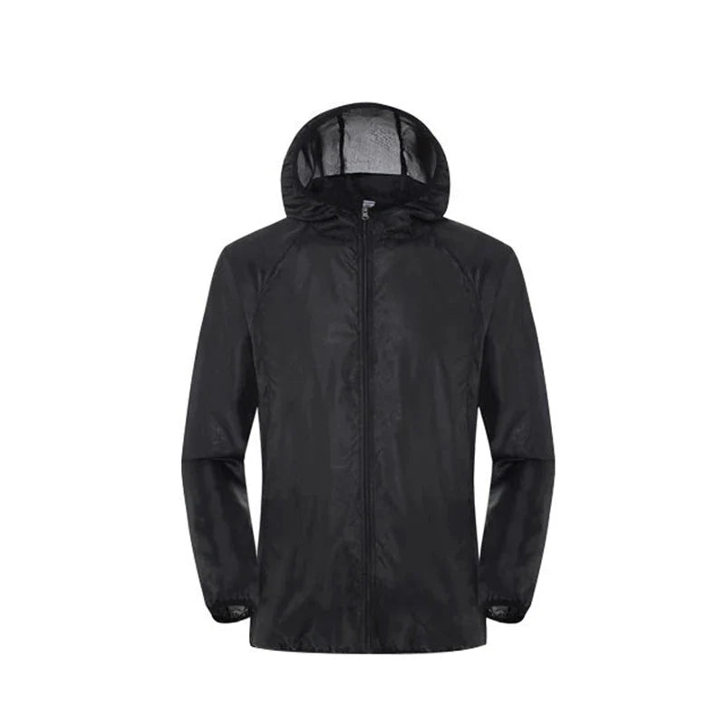 Jacket with Waterproof Quick Dry UV Protection for Hiking (2XL-Black)