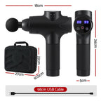 Everfit Massage Gun 30 Speed 8 Heads Vibration Muscle Massager Chargeable Black
