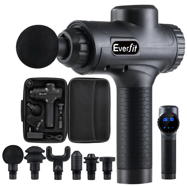 Massage Gun 30 Speed 6 Heads - Black
