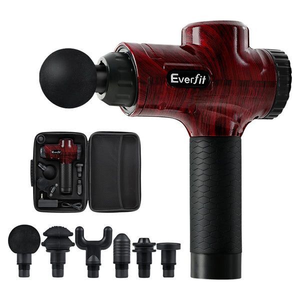 Massage Gun 30 Speed 6 Heads (Red)