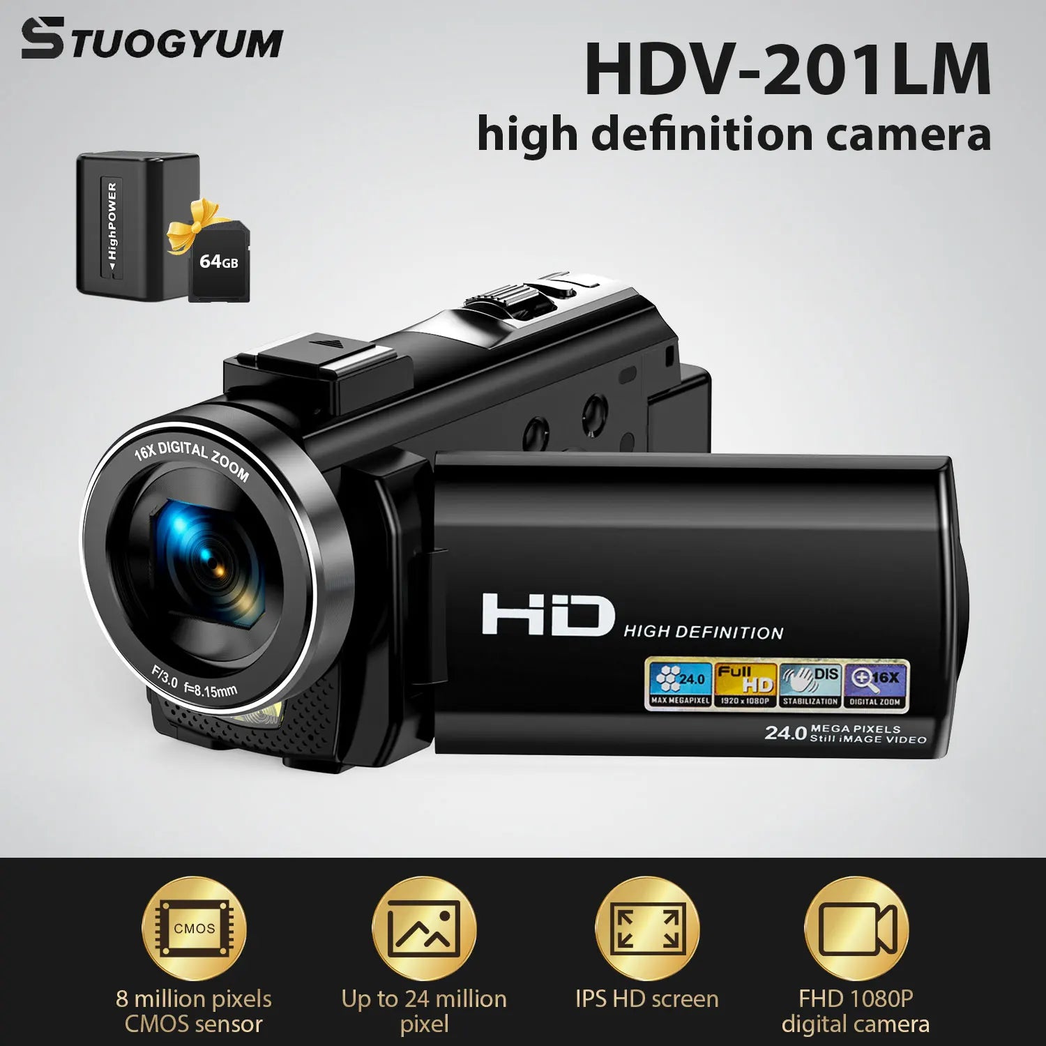 Digital Camera Video Camcorder with Rotating LCD Screen