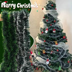Christmas Tree Garland with Tinsel Ribbon Decoration