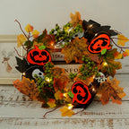 Halloween Autumn Wreath Pumpkin Skull Maple Leaf