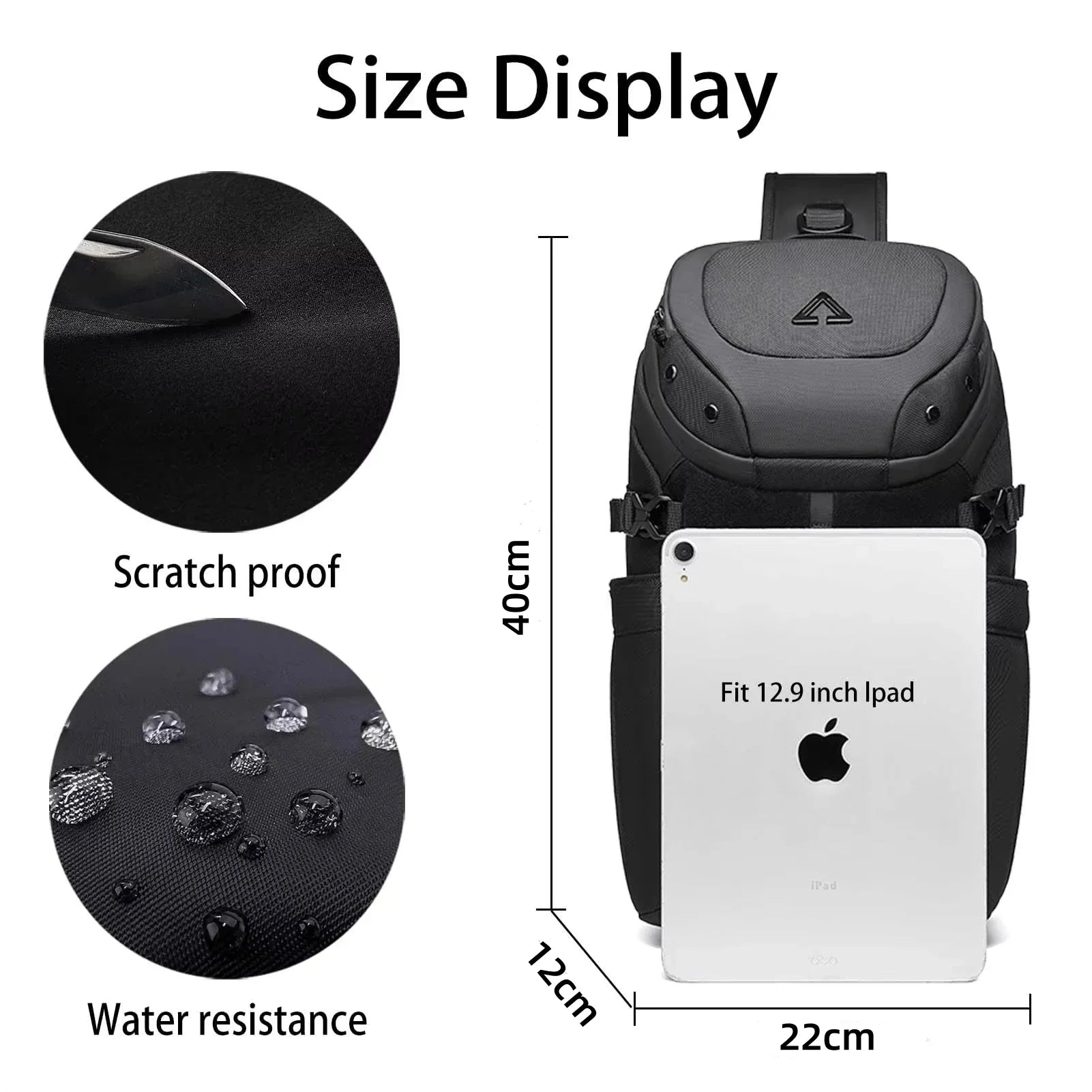 Sling Bag Waterproof Anti Theft Crossbody USB Charging Port