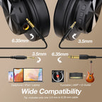 Bluetooth Headphones with Over Ear Wireless Studio Monitor