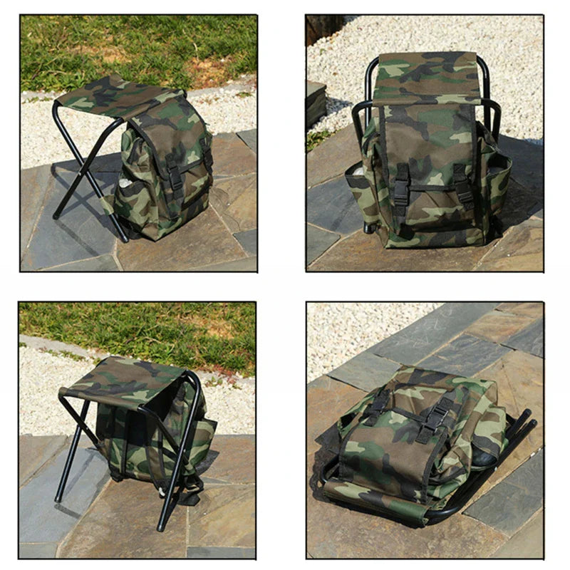 Backpack with Portable Folding Chair