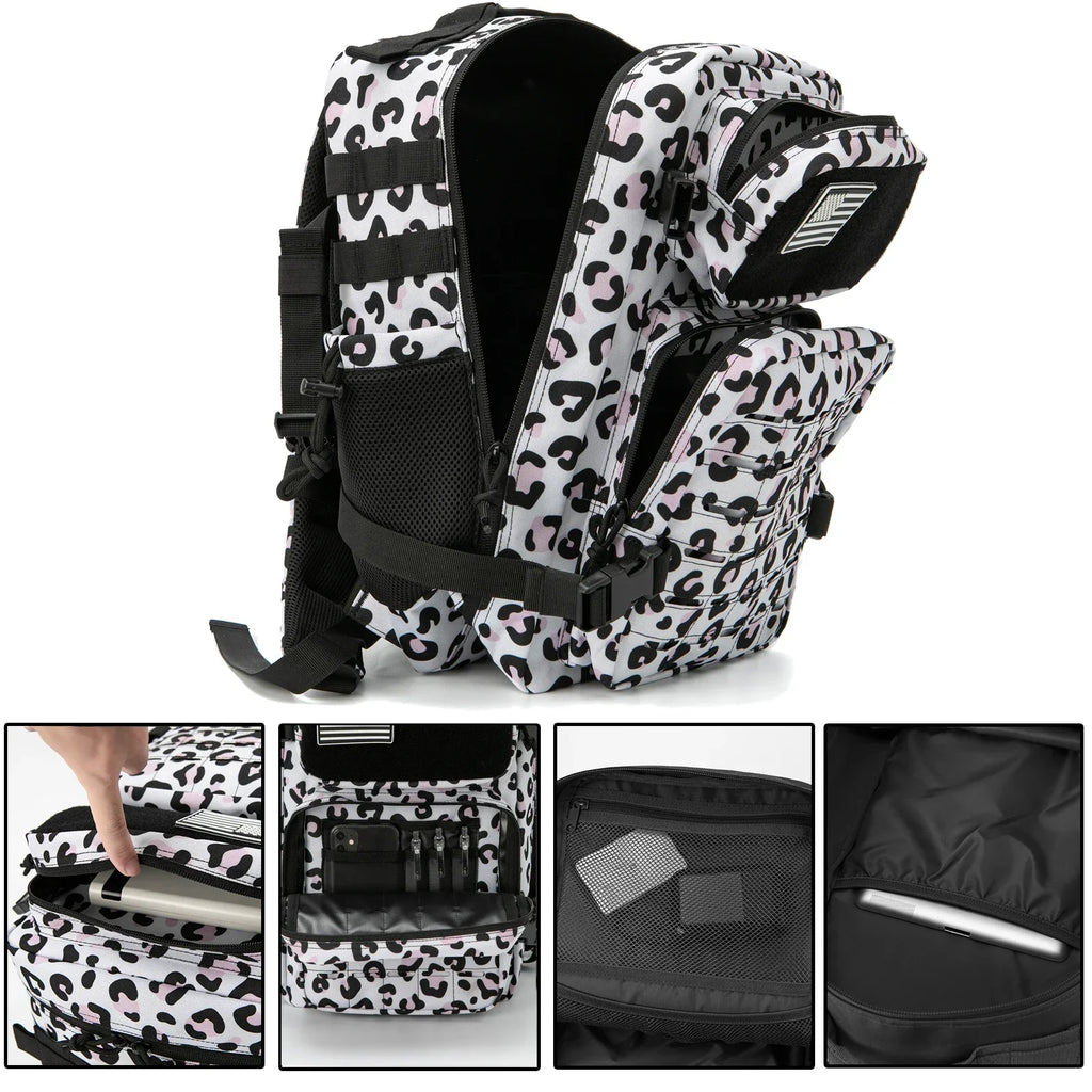 Tactical Backpack with 25L Polyester Leopard