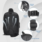 Men Anti-Theft Sling Bag with Waterproof USB Crossbody