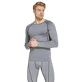 Top Long Compression Gray Sleeve Quick Dry for Men (Large)