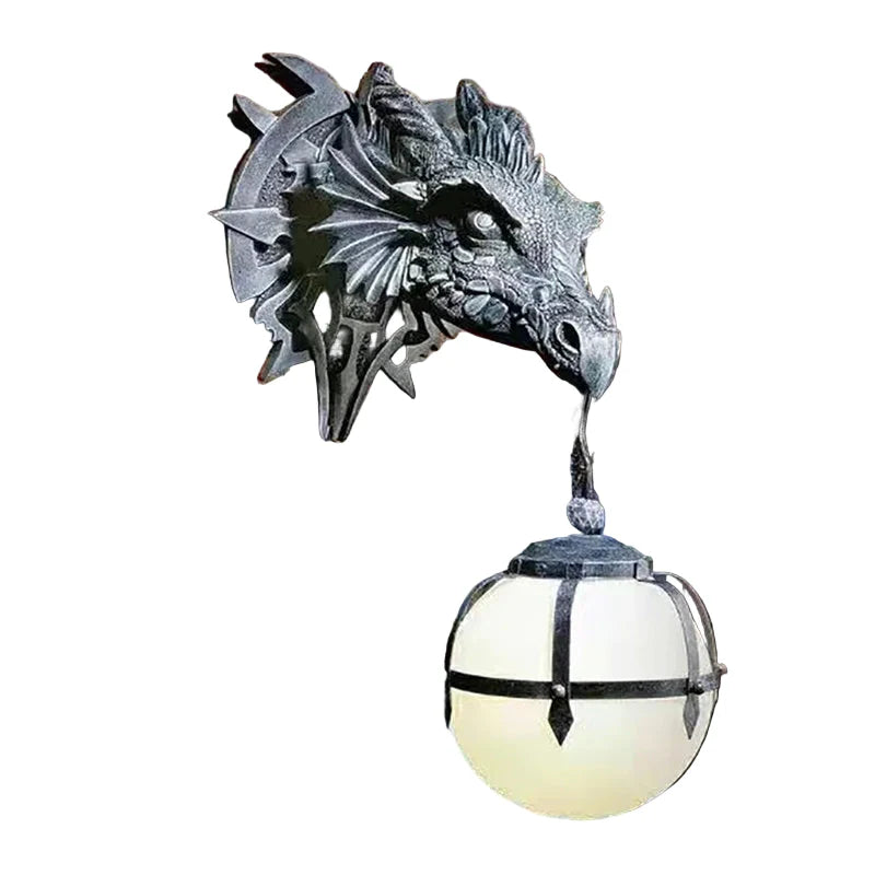 Dragon Lantern Industrial Resin Hanging LED Lamp