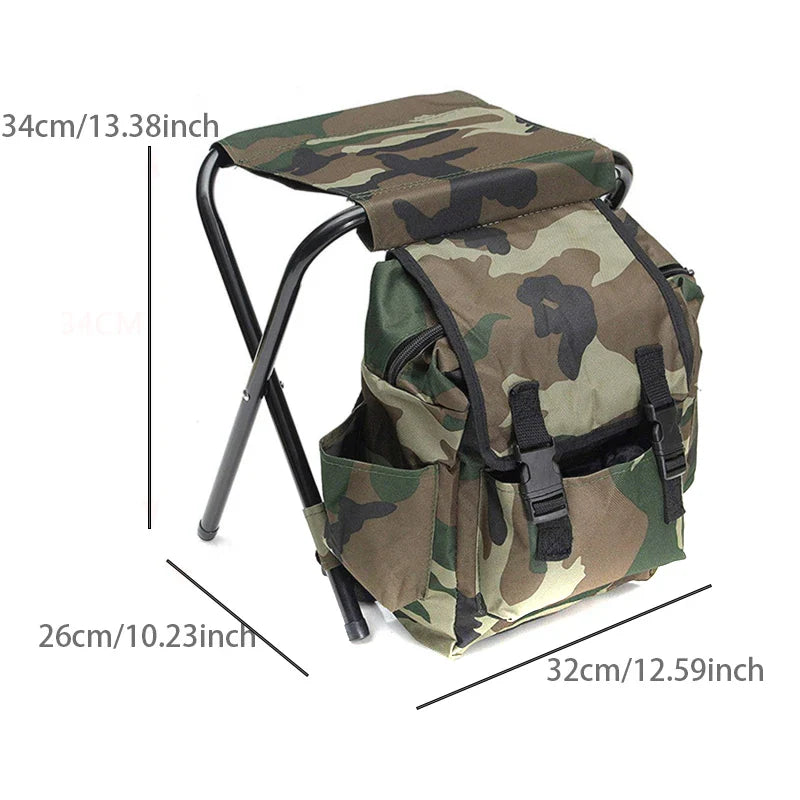 Backpack with Portable Folding Chair