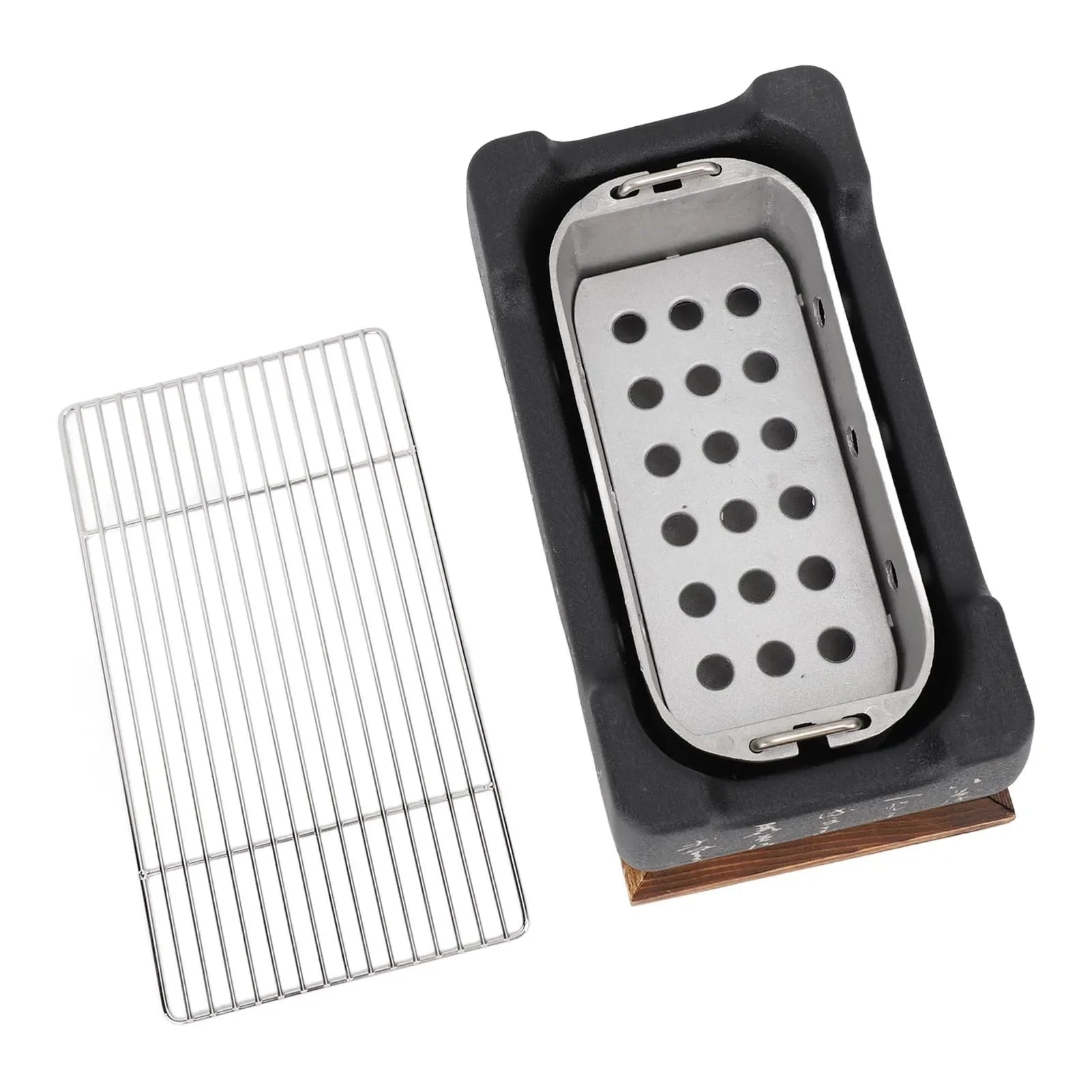 Charcoal Grill Rectangle with Aluminum Japanese BBQ Grill