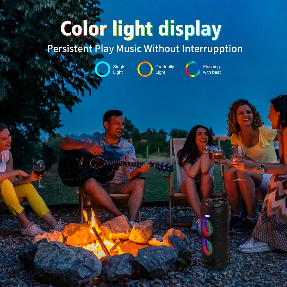 Portable Wireless Bluetooth Subwoofer Speaker Soundbar with LED lights & Karaoke