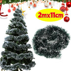 Christmas Tree Garland with Tinsel Ribbon Decoration