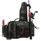 Fishing Tackle Backpack with Rod Holder