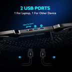 Laptop Cooling Pad 5 Fans Adjustable Stand with Holder