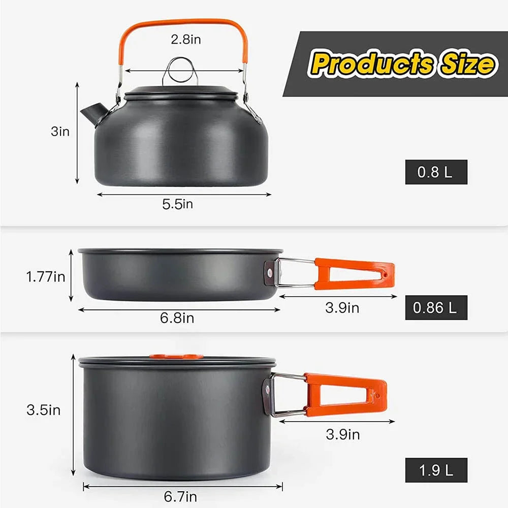 Camping Cookware Set Lightweight Non Stick