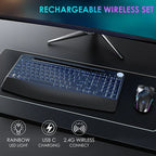 RGB Wireless Rechargeable Keyboard Mouse Combo