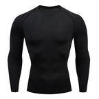 Top Long Compression Black Sleeve Quick Dry for Men (Large)