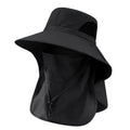 Sun Hat with UV Protection Neck Flap for Outdoor (Black)