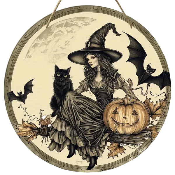 Best Wooden Halloween Sign Witch Pumpkin | Buy Online at Furniture Things Australia