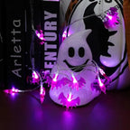 Halloween String Lights Purple Bat for Decoration