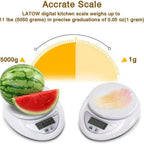 Digital Kitchen Scale with LED Portable Measuring Weight