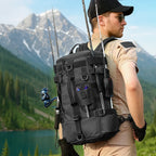 Tactical Fishing Backpack with Rod Holder & Tackle Storage