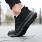 Walking Black Shoes Slip-On Mesh Men (Shoe Size: 39)