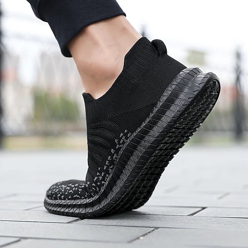 Walking Black Shoes Slip-On Mesh Men (Shoe Size: 40)