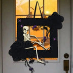 Skeleton Wreath Halloween Photo Frame Door Decoration