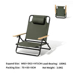 Camping Chair Folding with Recliner Adjustable Armrest