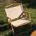 Camping Chair with Folding Aluminum Wood Armrest (4 pcs)