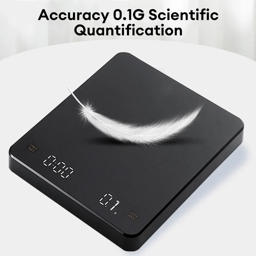Coffee Scale Digital Precision Timer LED USB Rechargeable