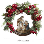 Christmas Wreath Nativity Scene Door Wall Decoration