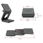 Magnetic Foldable 3 in 1 Wireless Charger Stand for iPhone and Apple Watch